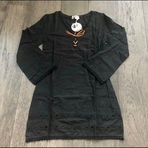 Mud Pie Black Crochet Trim woman’s Cover Up
